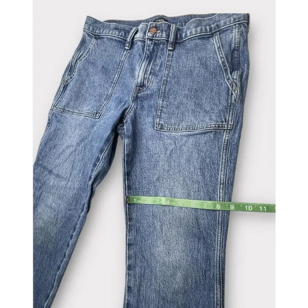J.Crew Womens Jeans Denim Blue Medium Wash Cropped Pockets Zipper Size 29